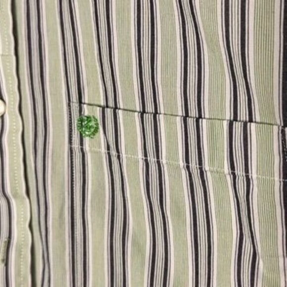 Izod  Striped Short Sleeve Button-Down Cotton Shirt Mens XL Preppy Casual Dad - Picture 7 of 8